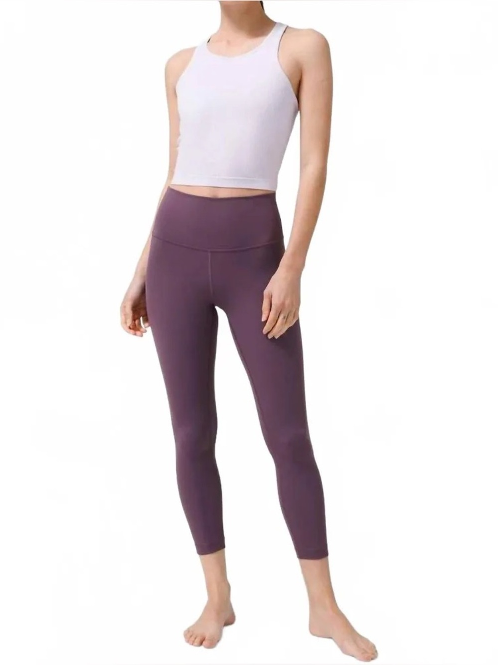 lululemon Wunder Train 25” Ribbed High-Rise Leggings in Grape Thistle size 2
